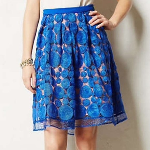 Eva Franco Dresses & Skirts - Anthropologie Eva Franco Albastru Lace Skirt